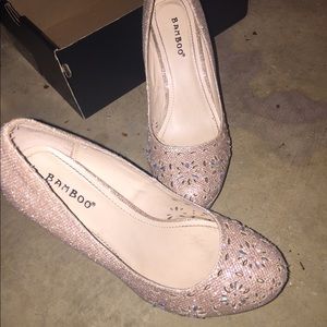 Nude heels sparkle